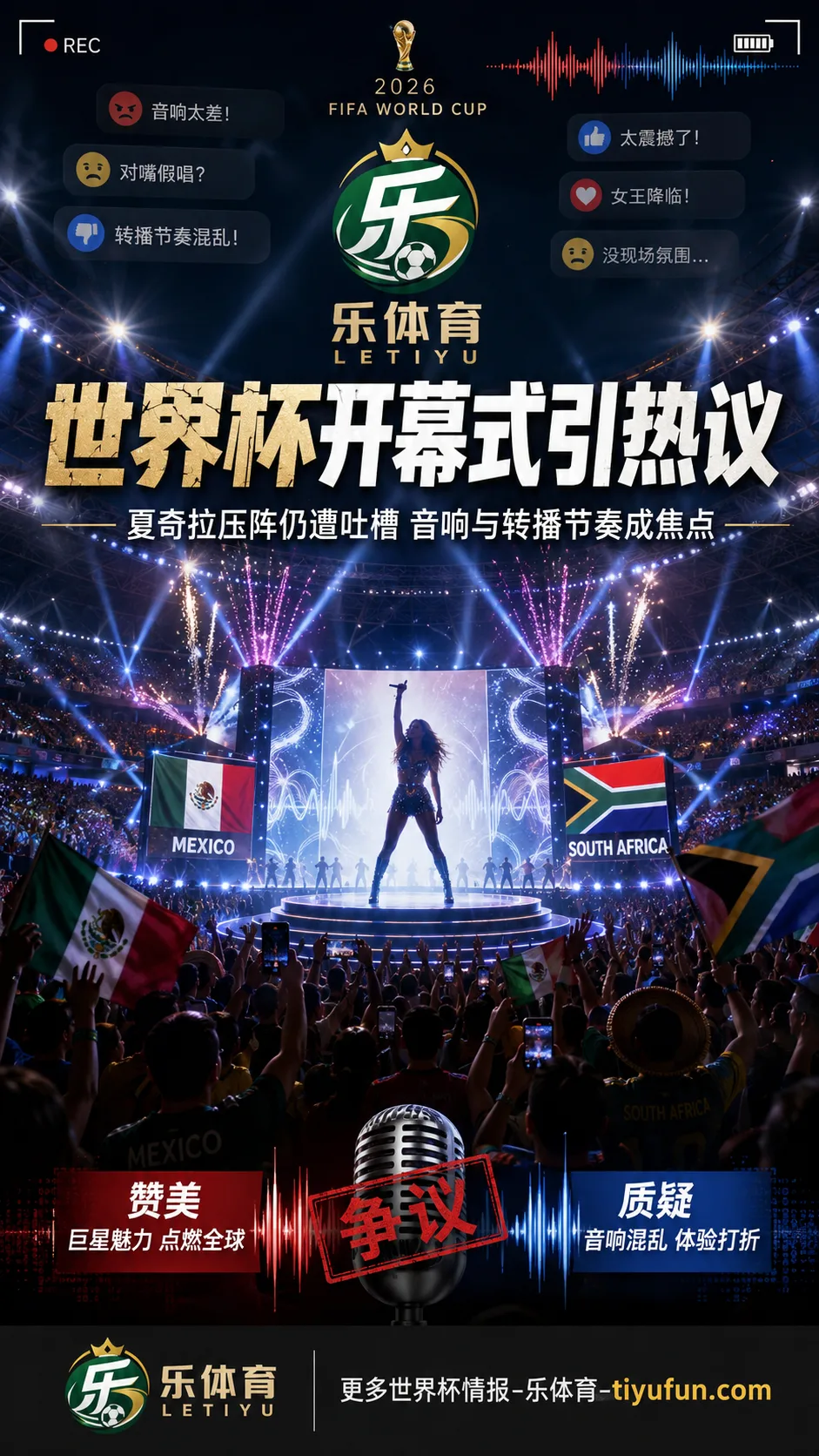 2026世界杯开幕式引热议：夏奇拉压阵仍遭吐槽，音响与转播节奏成焦点
