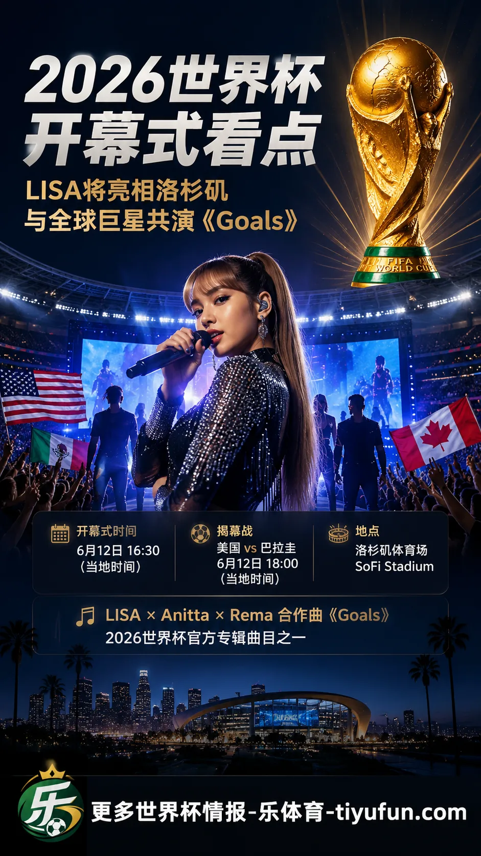 2026世界杯开幕式添K-pop看点：BLACKPINK成员LISA将亮相洛杉矶