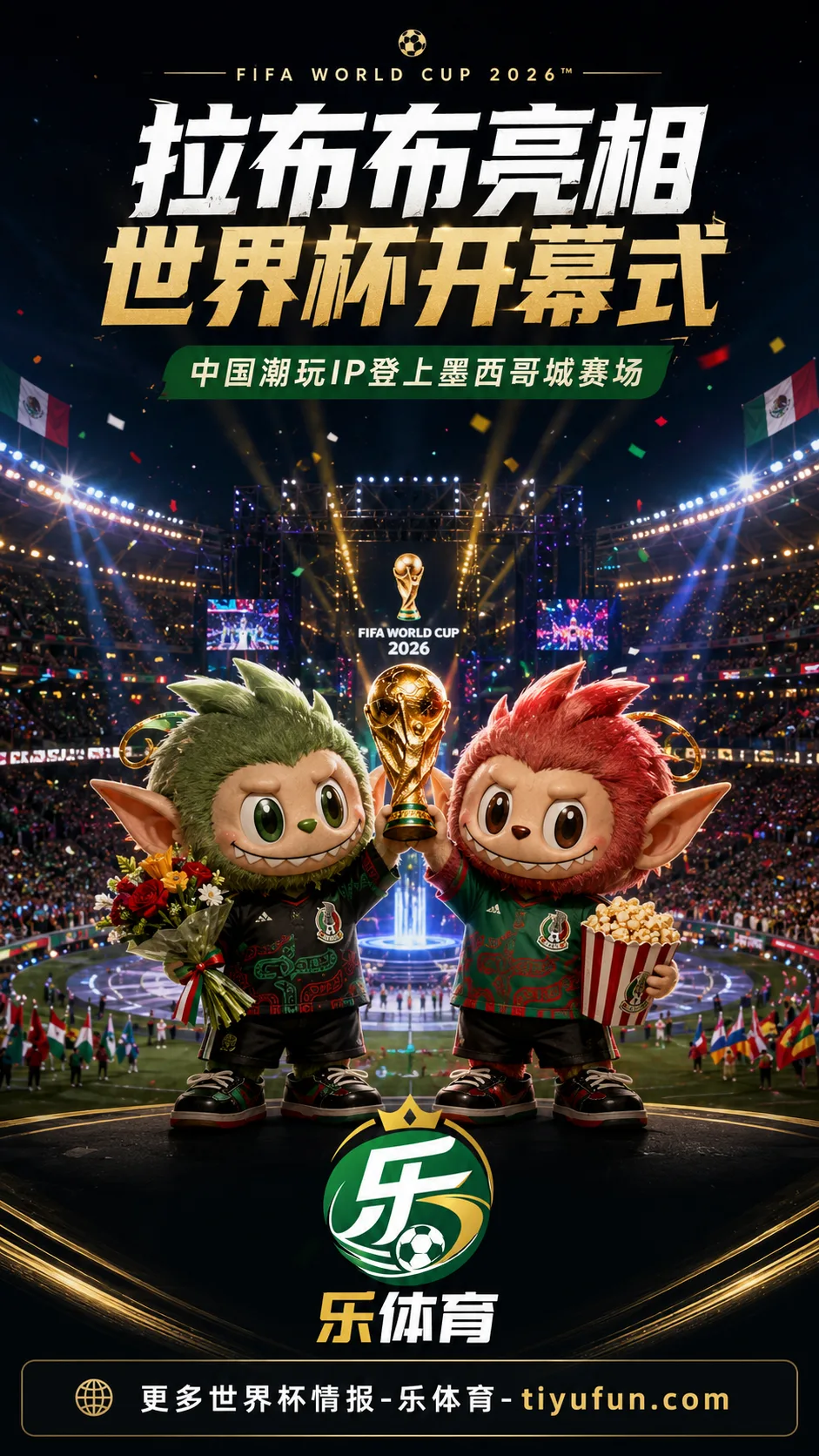 2026世界杯开幕式现拉布布：泡泡玛特IP登上墨西哥城赛场，中国潮玩引热议