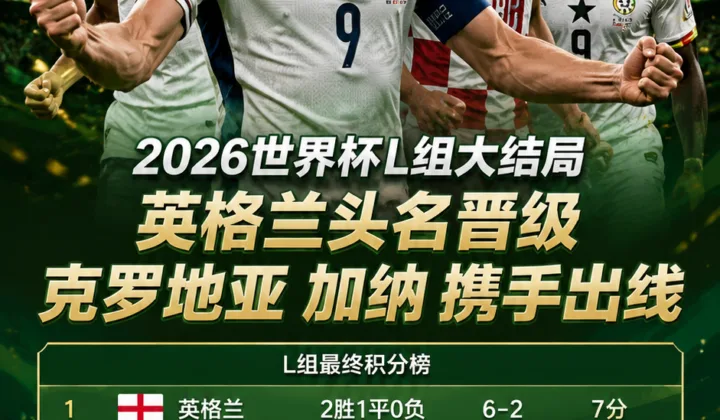 2026世界杯L组大结局：英格兰头名晋级，克罗地亚加纳携手出线