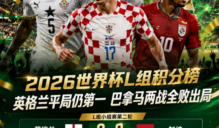 2026世界杯L组积分榜：英格兰平局仍第一，巴拿马两战全败出局