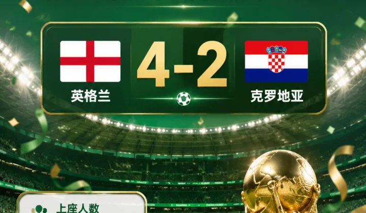 2026世界杯L组：英格兰4-2克罗地亚，达拉斯体育场70389人观赛