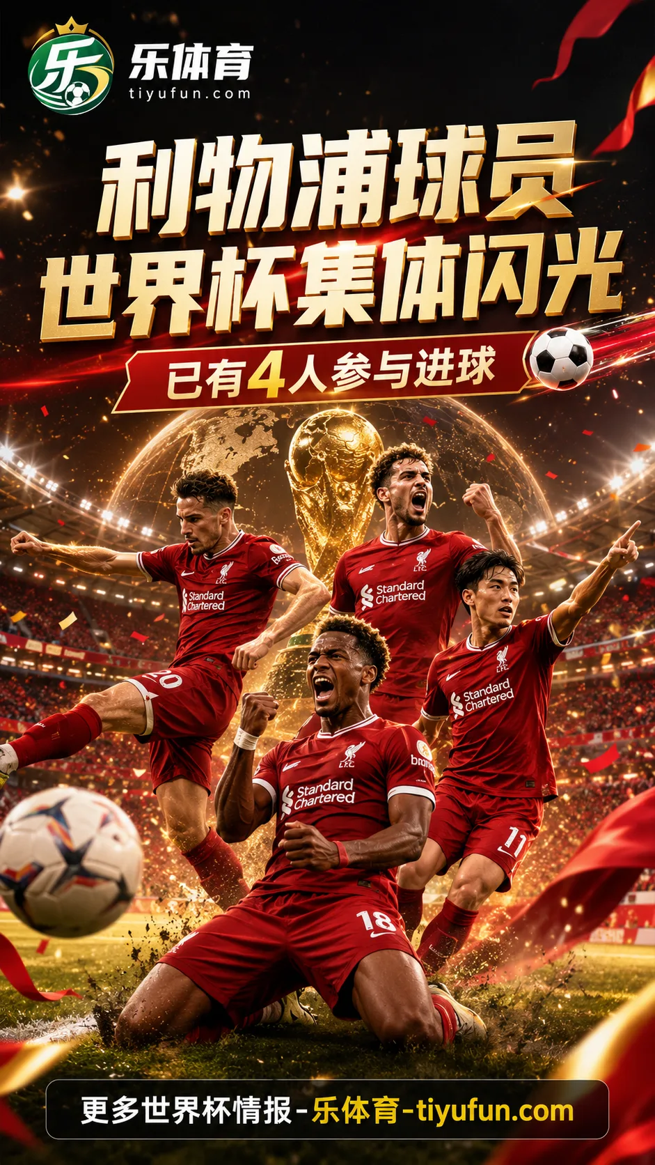 2026世界杯利物浦球员集体闪光:4名红军国脚已参与进球