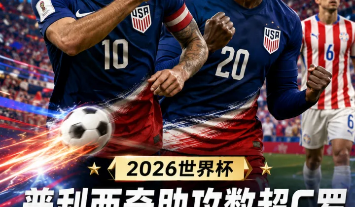 2026世界杯美国队首战爆发：普利西奇助攻数超C罗，巴洛贡双响追近96年队史纪录