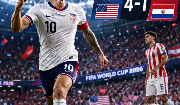 2026世界杯美国队4-1巴拉圭：普利西奇小腿不适被换下，波切蒂诺称不愿冒险