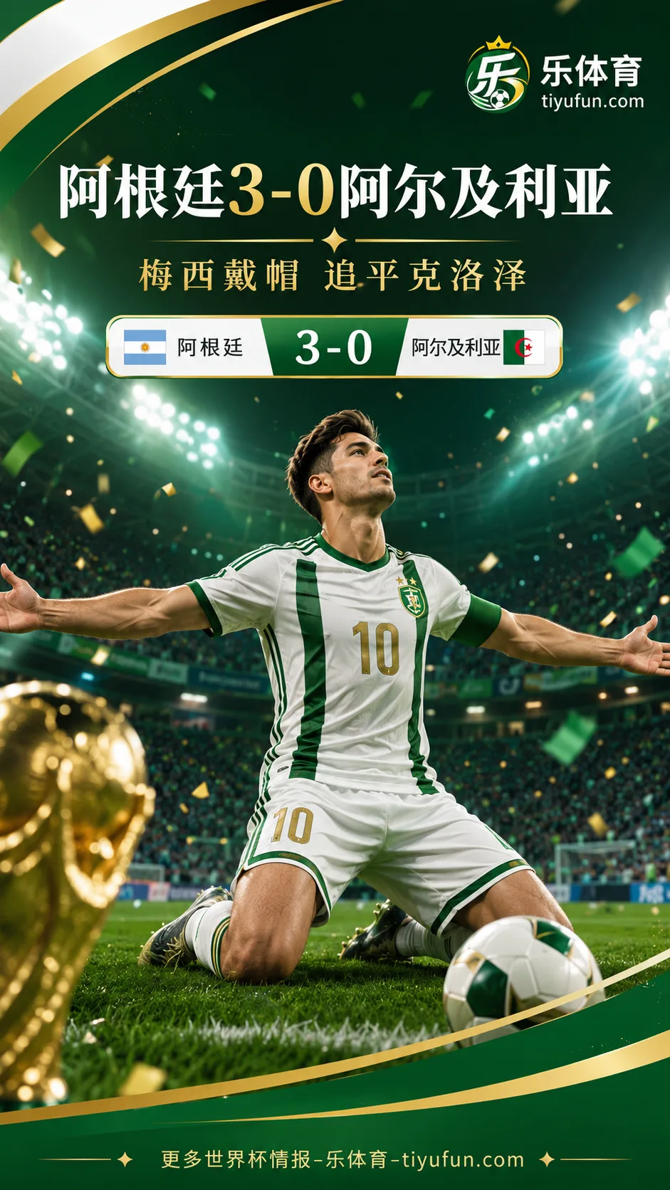 2026世界杯：梅西帽子戏法追平克洛泽，阿根廷队3-0开启卫冕之旅