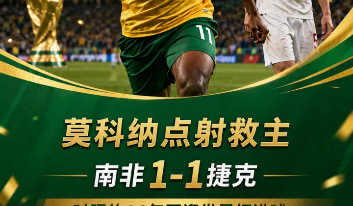 2026世界杯：莫科纳点球扳平，南非时隔约16年再获进球