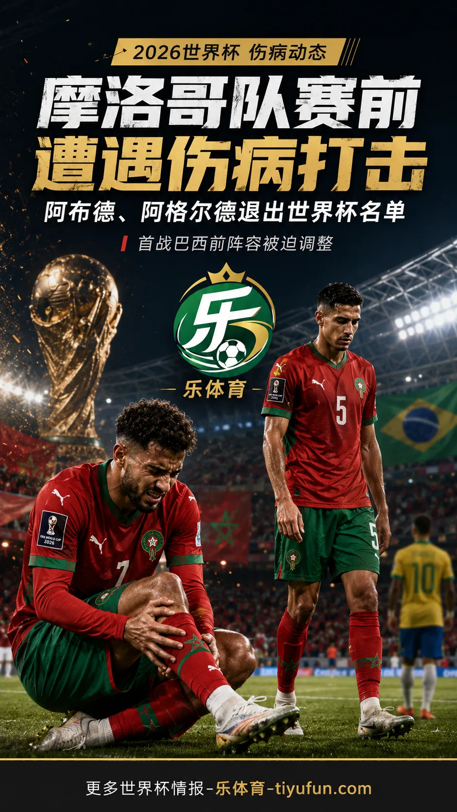 2026世界杯摩洛哥队伤病更新:阿布德、阿格尔德退出名单