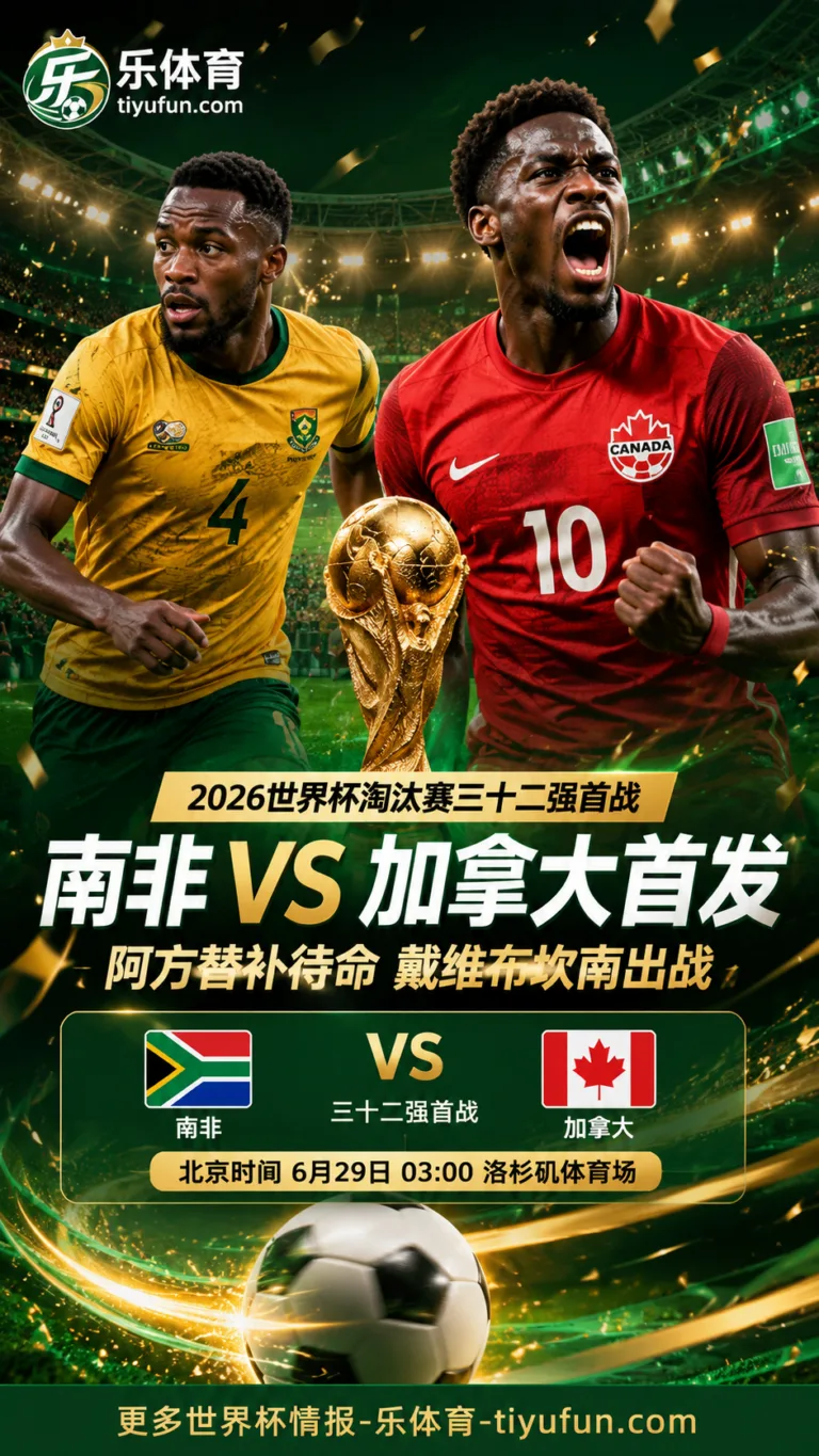 2026世界杯南非vs加拿大首发：阿方替补，戴维布坎南出战