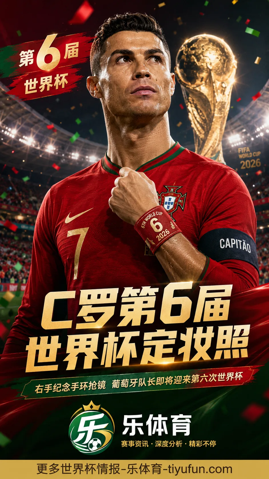 2026世界杯葡萄牙队定妆照出炉：41岁C罗佩戴纪念手环迎第六届世界杯