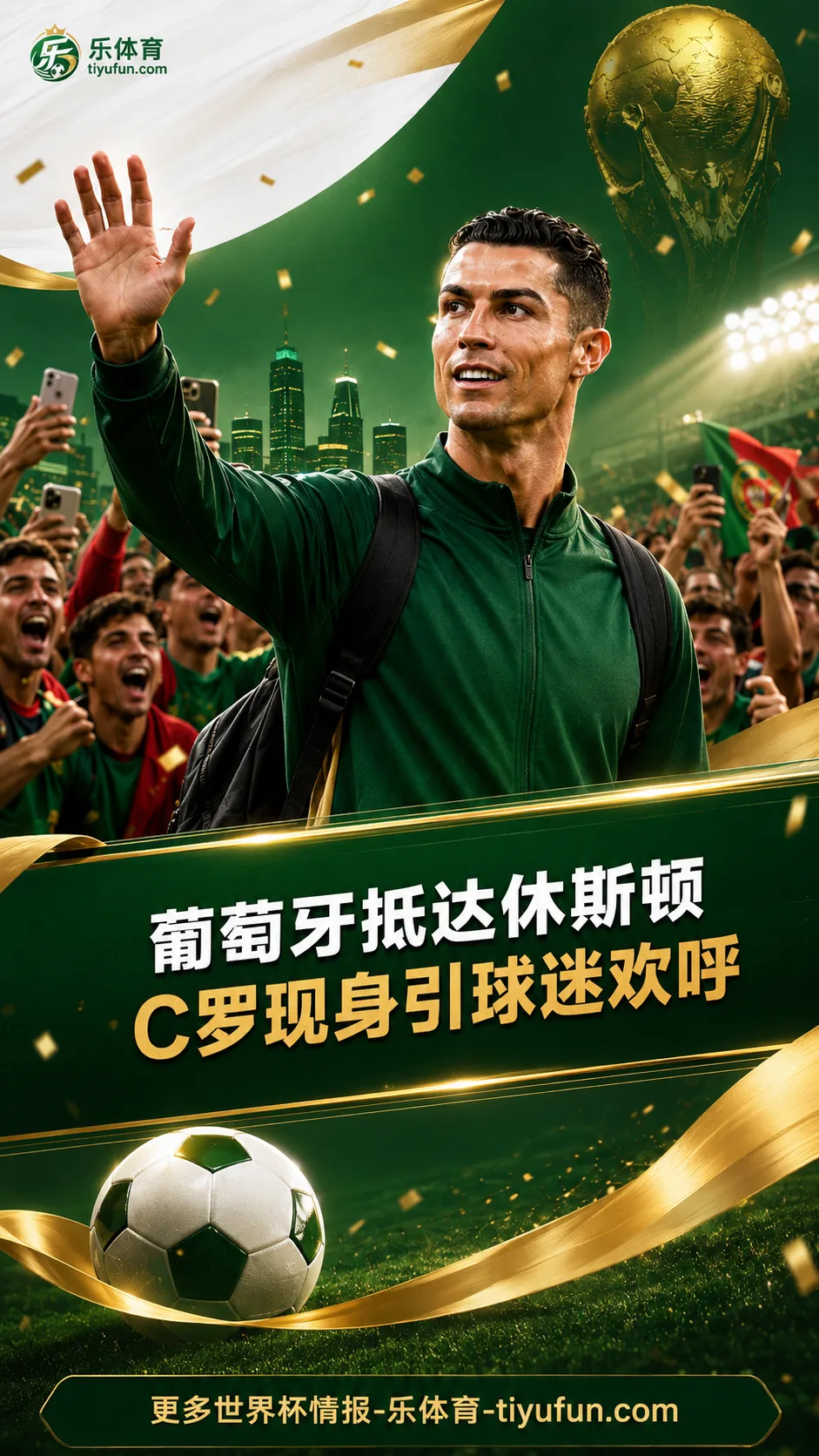 2026世界杯葡萄牙队抵达休斯顿，C罗现身引球迷高喊助威