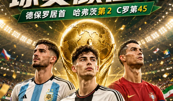 2026世界杯球员颜值排名出炉：德保罗力压哈弗茨，C罗第45