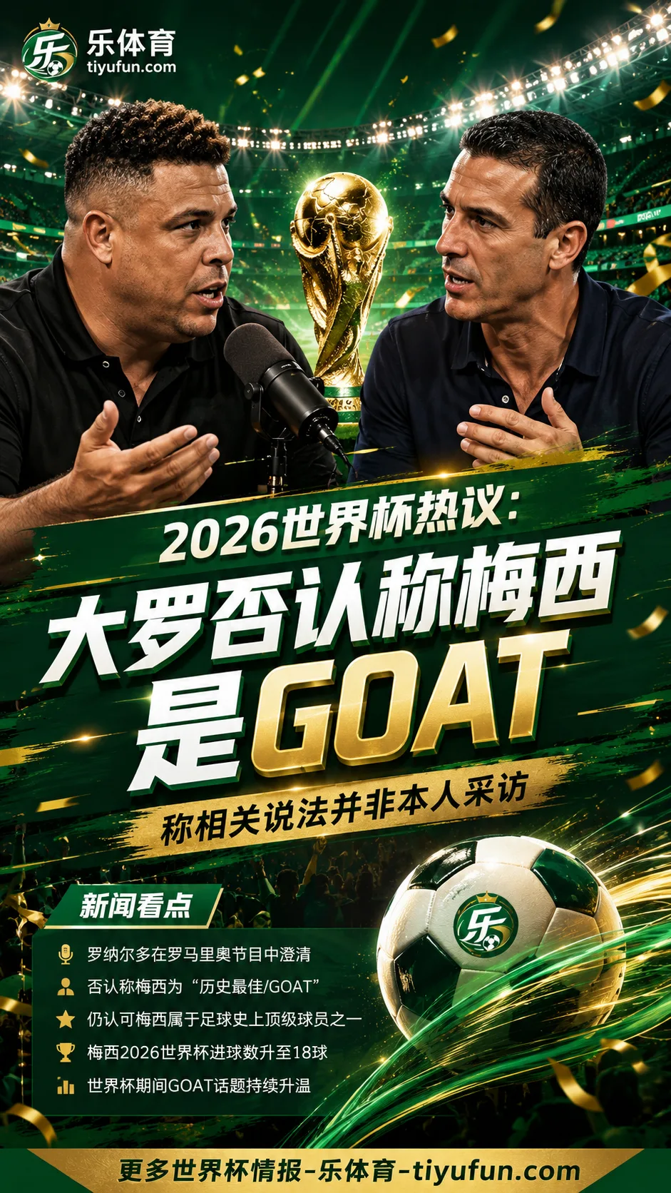2026世界杯热议：大罗否认称梅西是GOAT，称相关说法并非本人采访