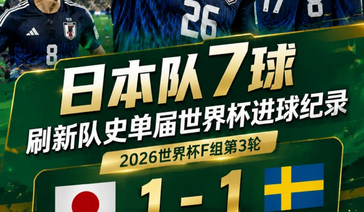 2026世界杯｜日本队7球刷新队史纪录，1-1瑞典后晋级32强