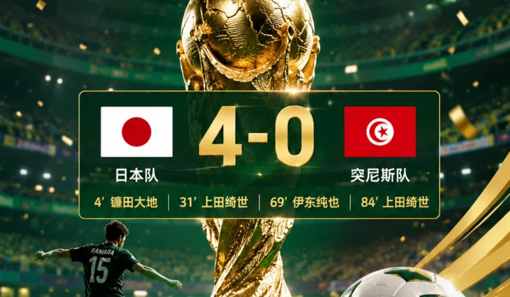 2026世界杯日本队4-0突尼斯，镰田大地闪击后瞄准瑞典战