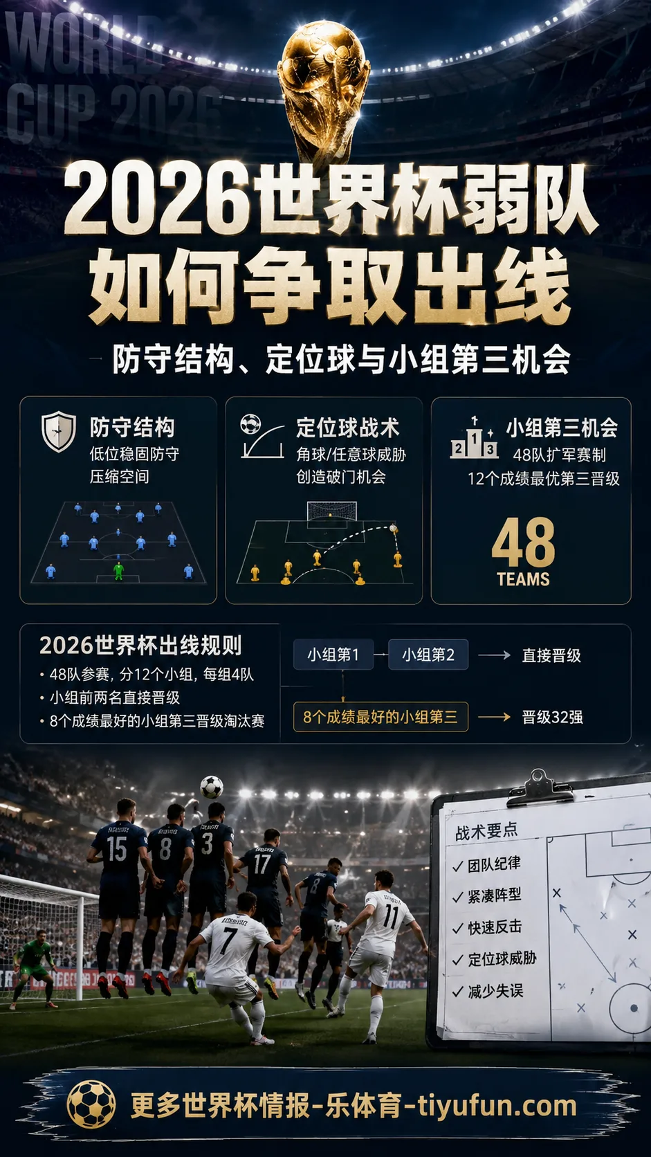 2026世界杯弱队如何争取出线:48队赛制下的防守结构、定位球与小组第三机会
