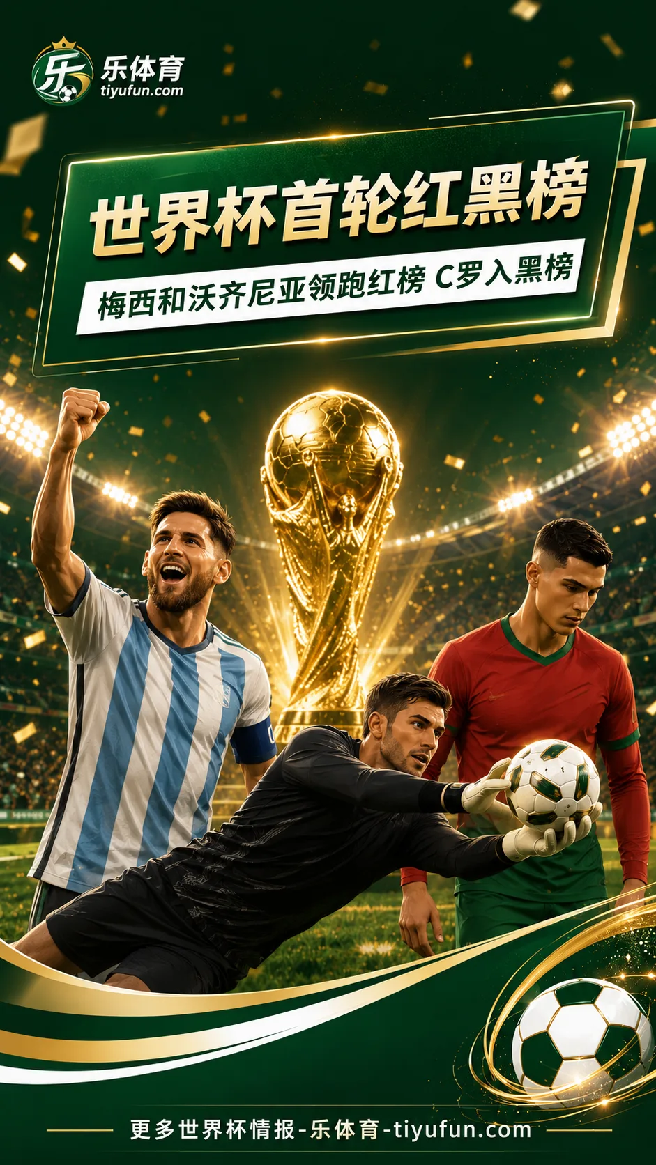 2026世界杯首轮红黑榜：梅西帽子戏法领跑，沃齐尼亚神扑爆红，C罗遭质疑