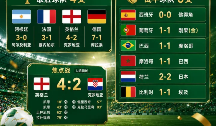2026世界杯首轮观察：FIFA世界排名前十球队4胜6平保持不败