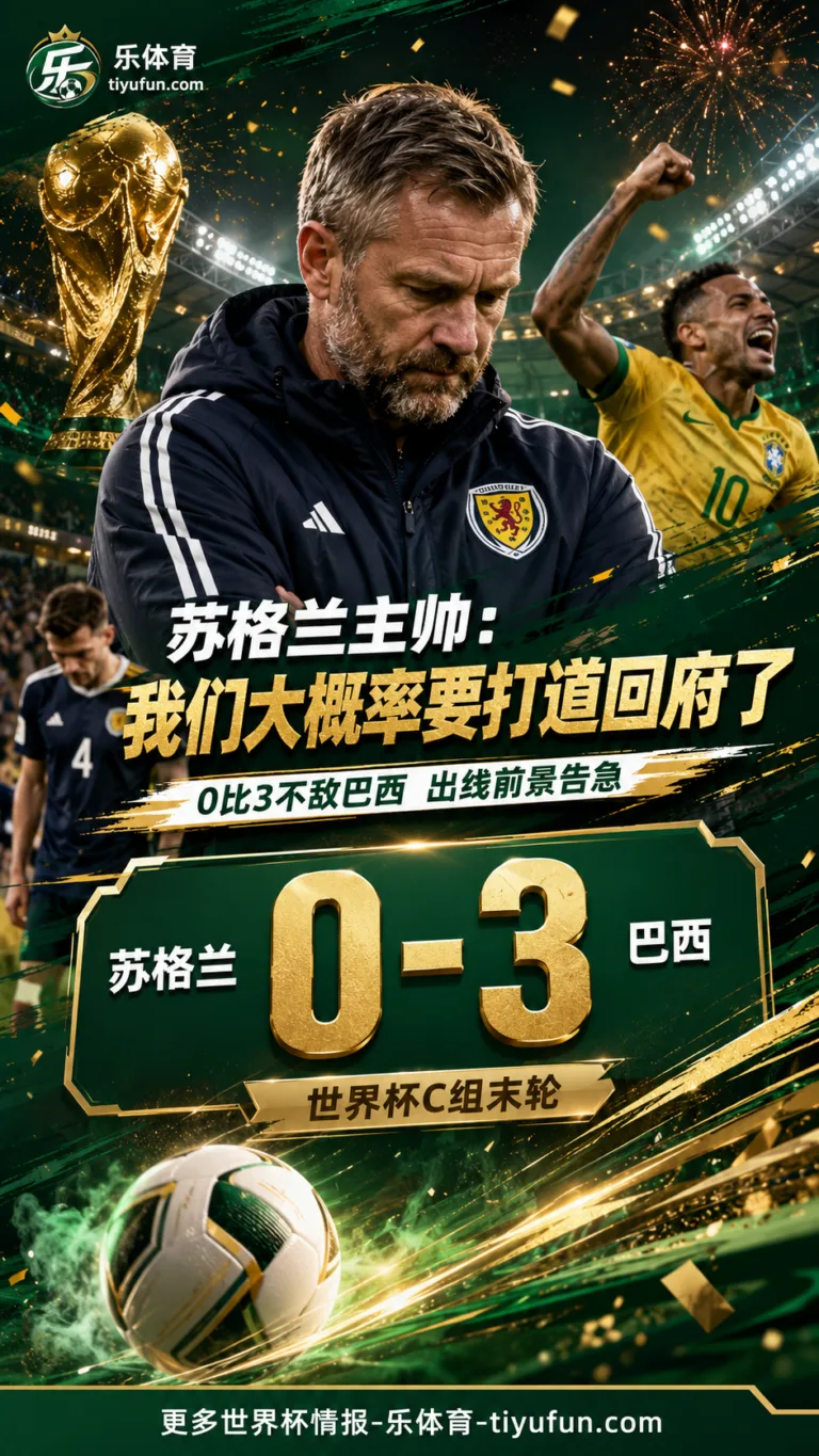 2026世界杯苏格兰0-3负巴西 克拉克：我们大概率要打道回府了