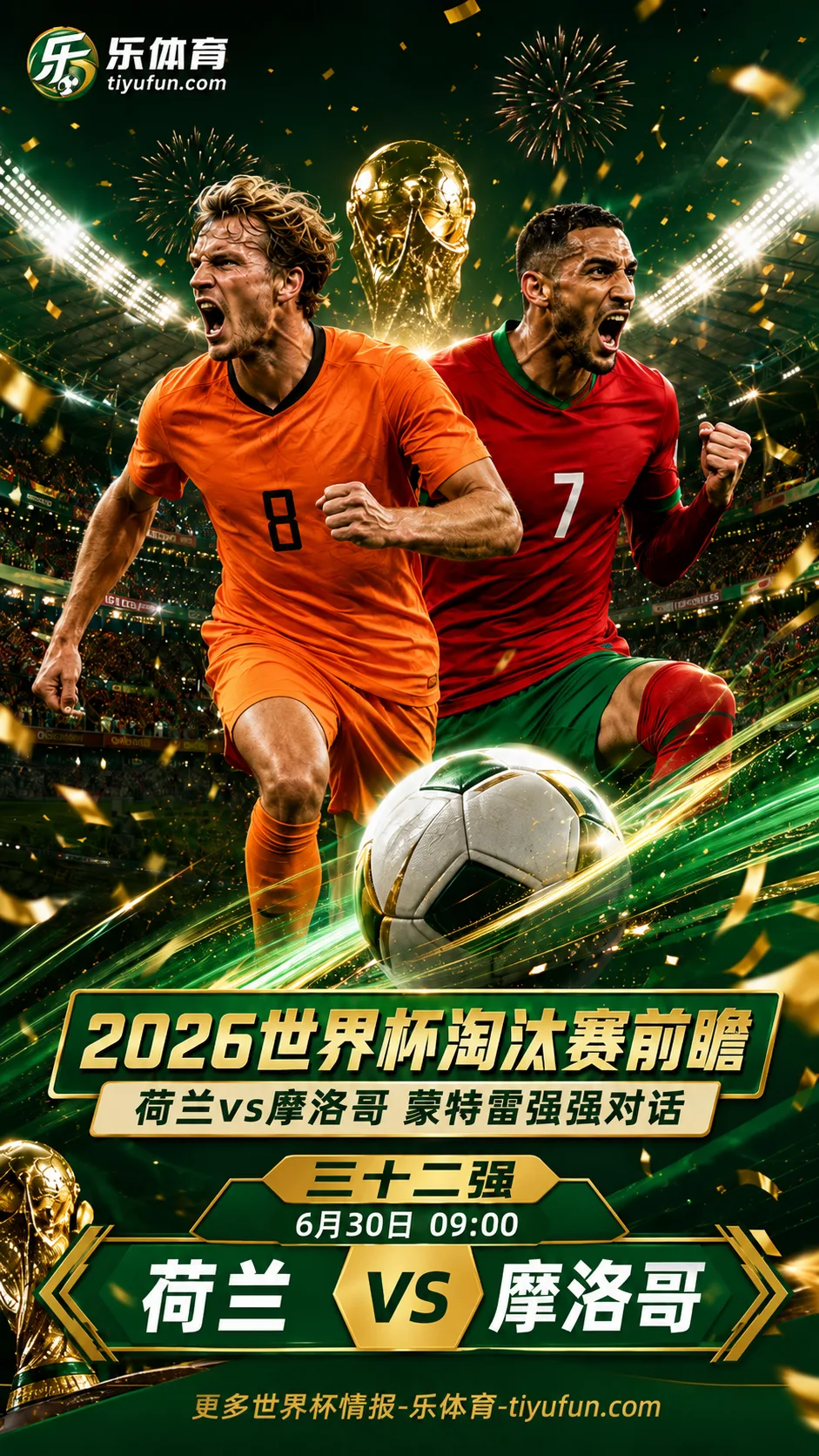2026世界杯淘汰赛前瞻：荷兰队大战摩洛哥队，蒙特雷强强对话盘口偏浅