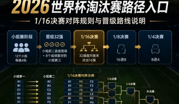 2026世界杯淘汰赛路径入口：48队赛制下1/16决赛对阵规则怎么走