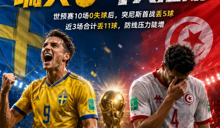 2026世界杯：突尼斯1-5惨败瑞典，世预赛0失球防线首战被打穿