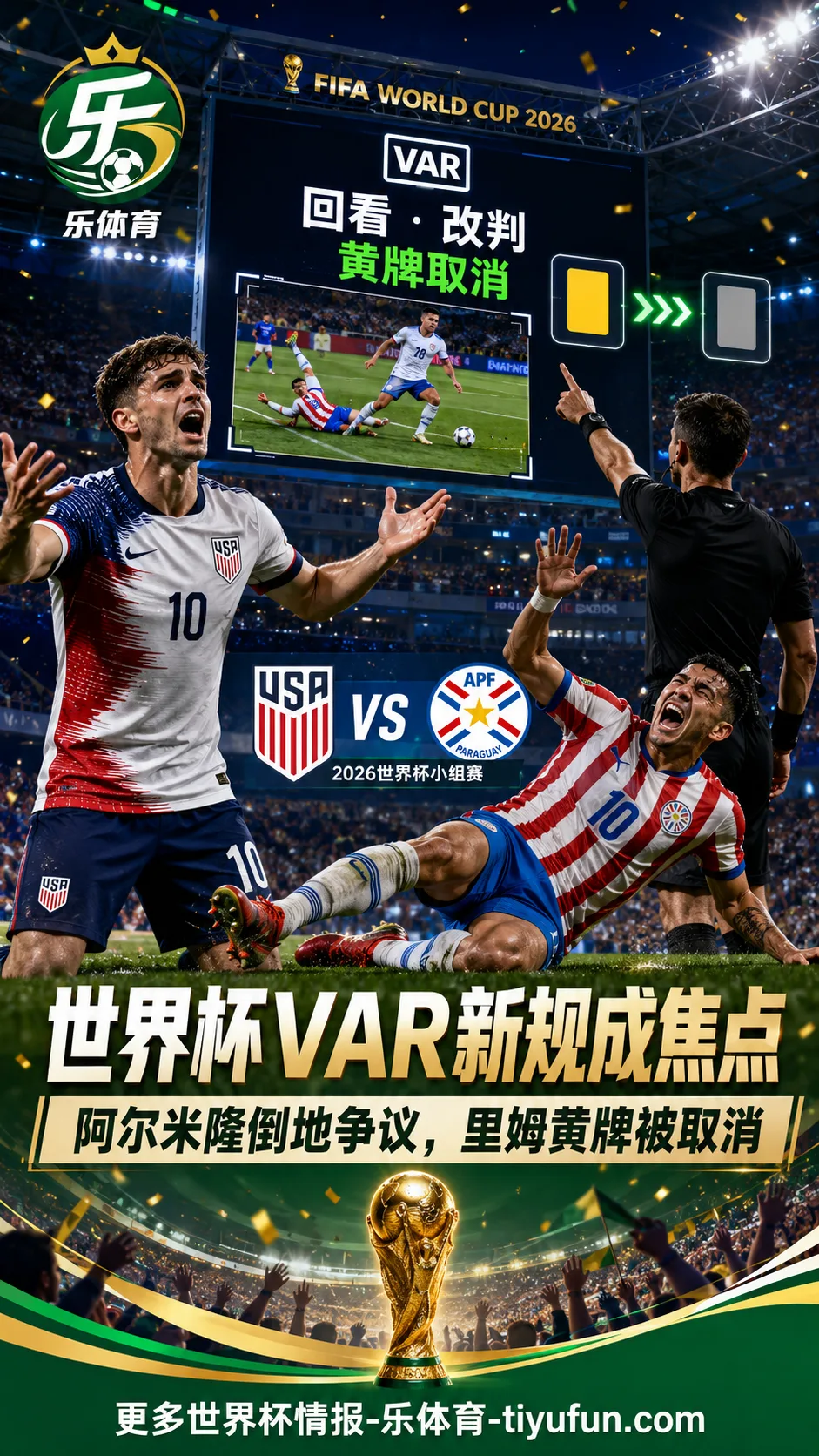 2026世界杯VAR新规成焦点：阿尔米隆假摔，里姆黄牌被取消