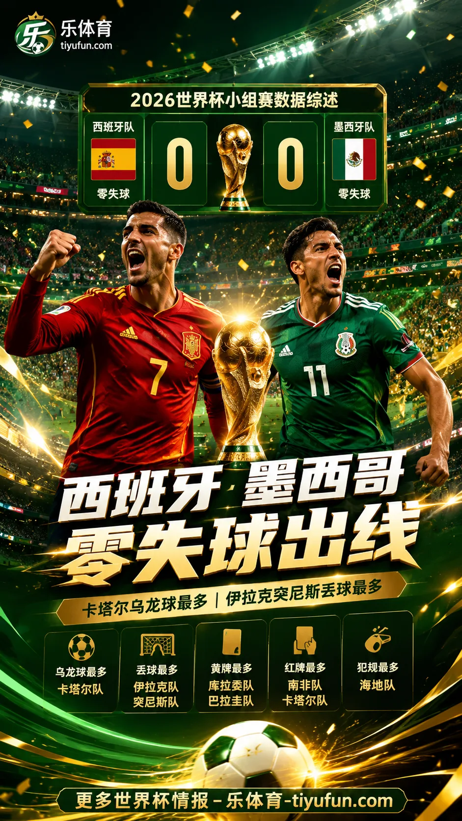 2026世界杯小组赛数据综述：卡塔尔成乌龙焦点，西班牙墨西哥零失球