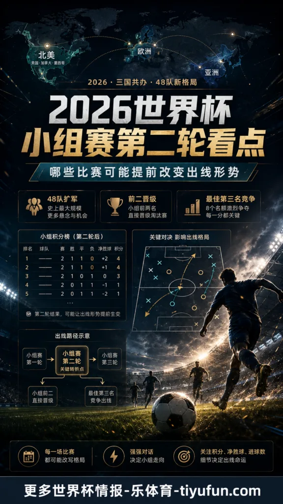 2026世界杯小组赛第二轮前瞻：48队赛制下的出线形势怎么提前变化