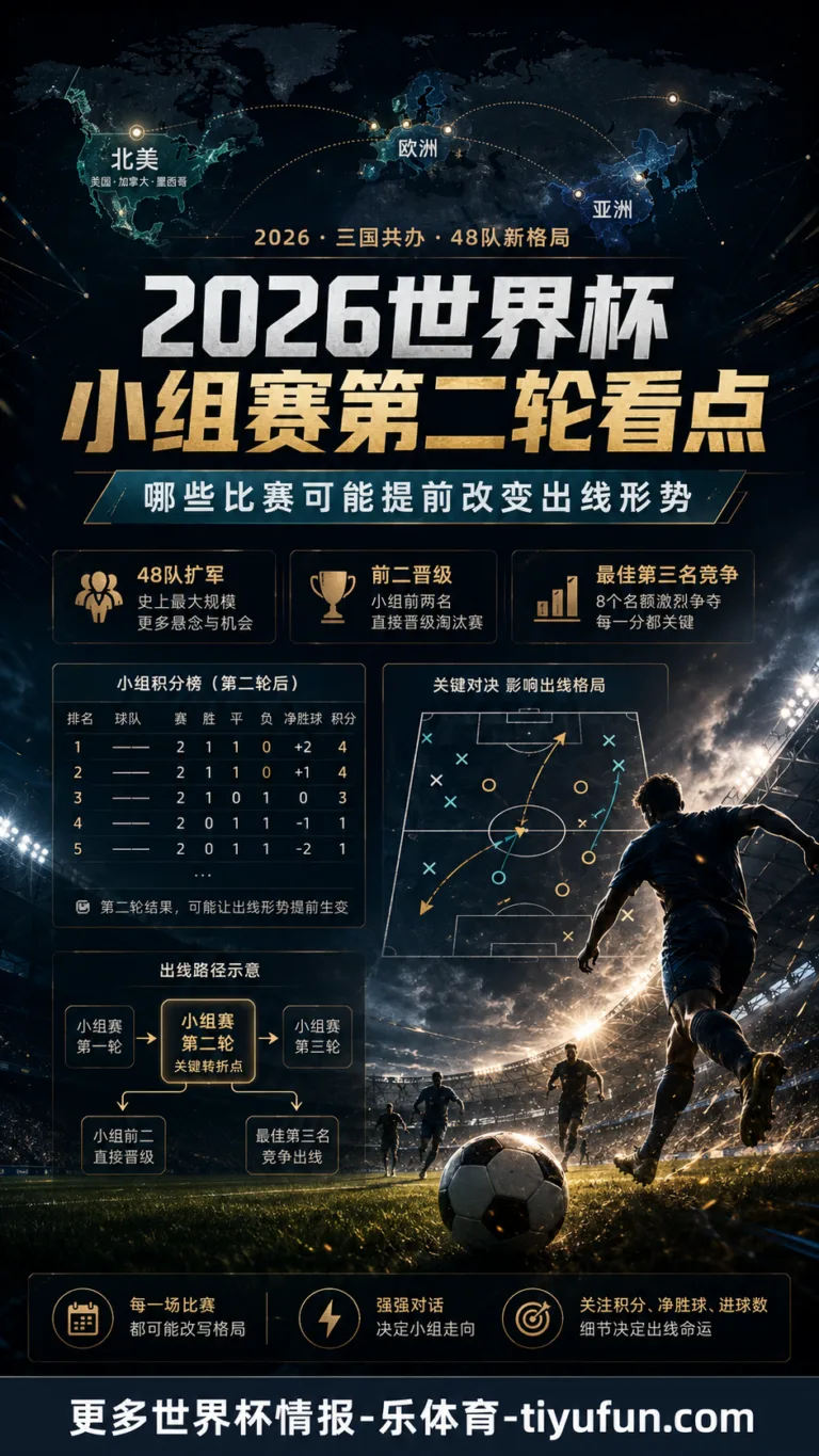 2026世界杯小组赛第二轮前瞻：48队赛制下的出线形势怎么提前变化