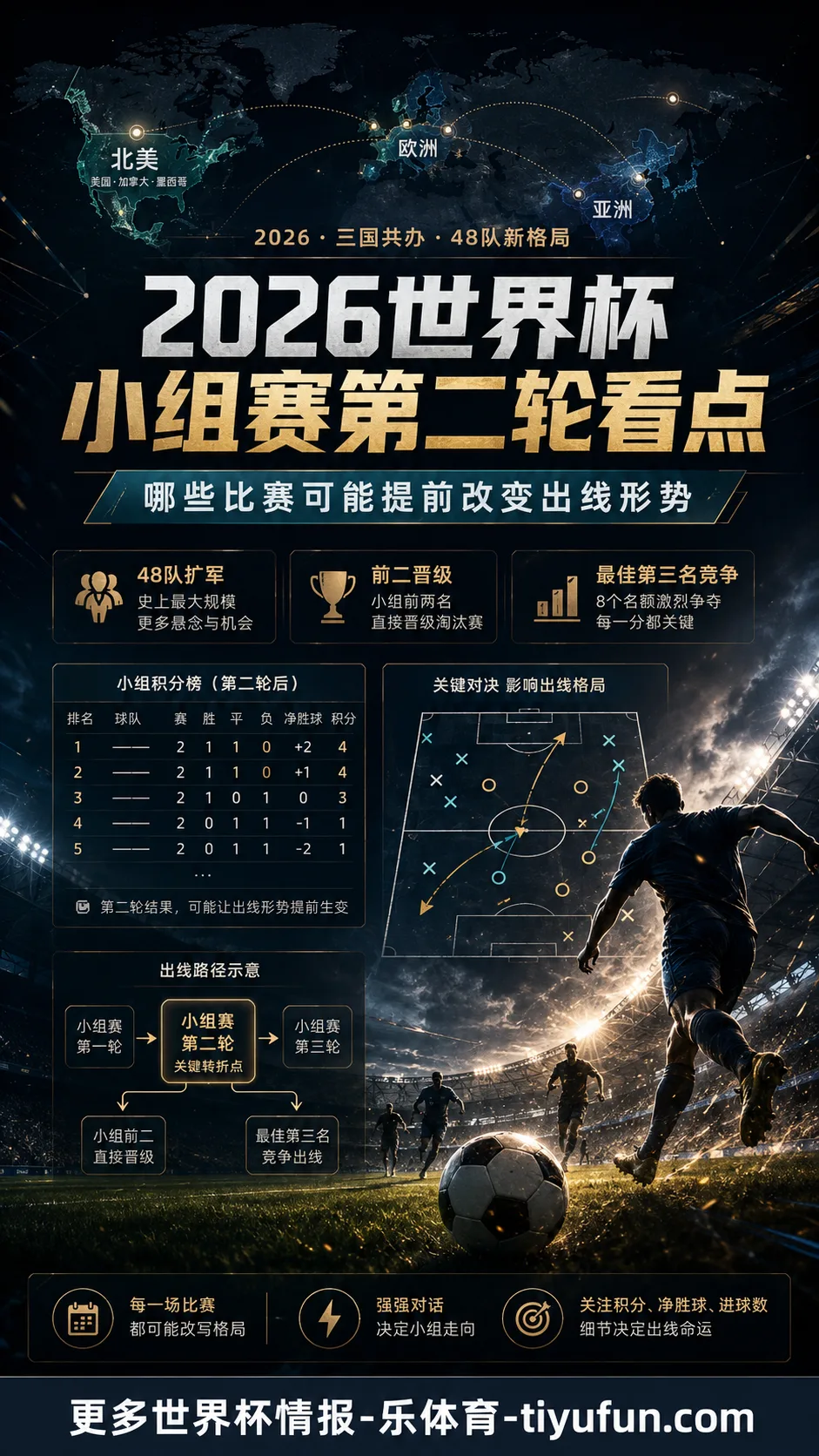 2026世界杯小组赛第二轮前瞻：48队赛制下的出线形势怎么提前变化