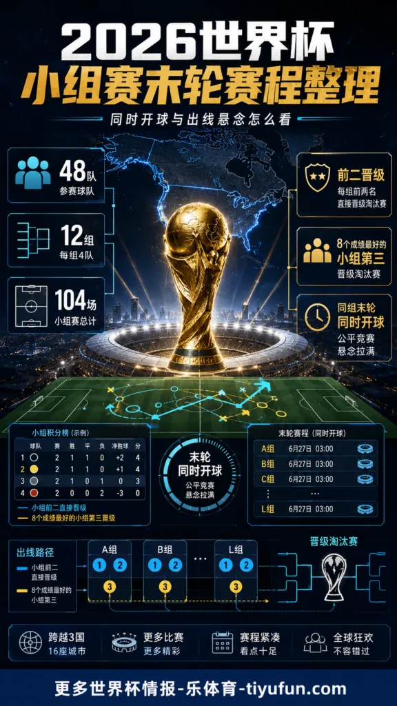 2026世界杯小组赛末轮赛程：同时开球下的出线规则与第三名晋级逻辑