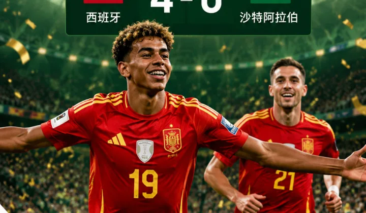 2026世界杯：亚马尔攻入世界杯首球，18岁343天纪录仅次贝利