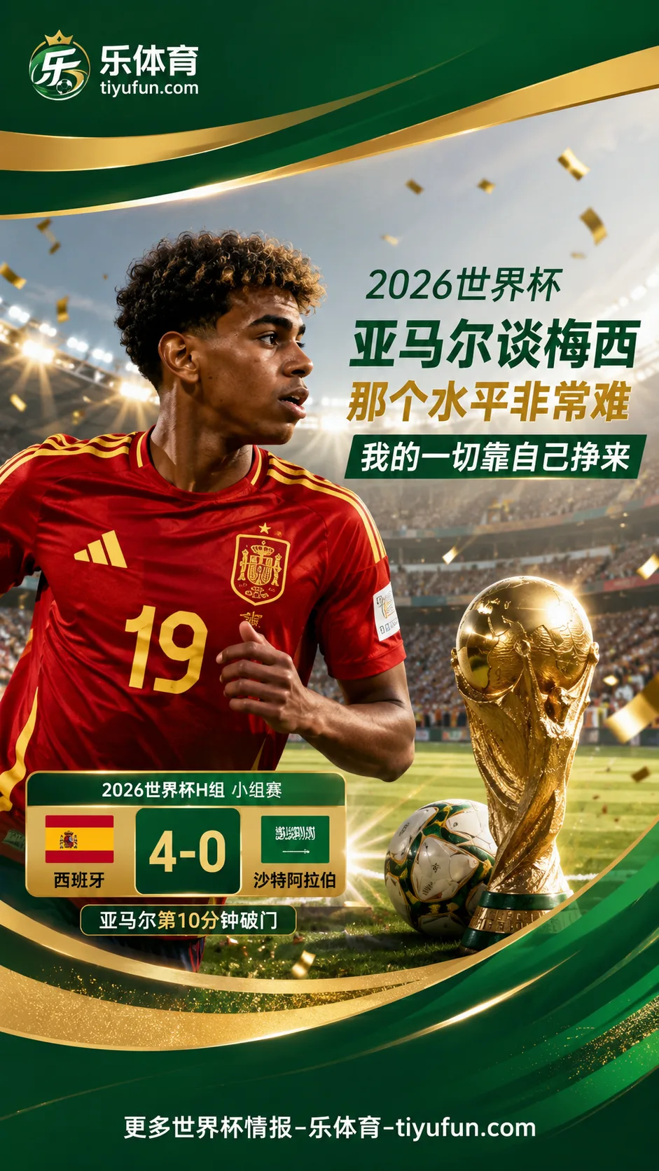 2026世界杯｜亚马尔谈梅西：那个水平非常难，我的一切靠自己挣来