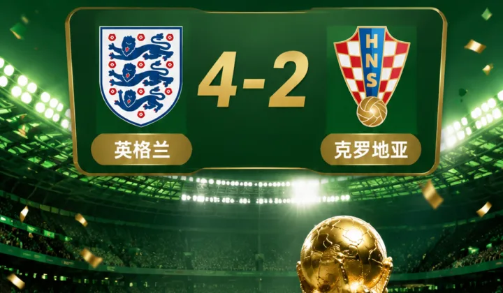 2026世界杯英格兰4-2克罗地亚：凯恩梅开二度当选全场最佳