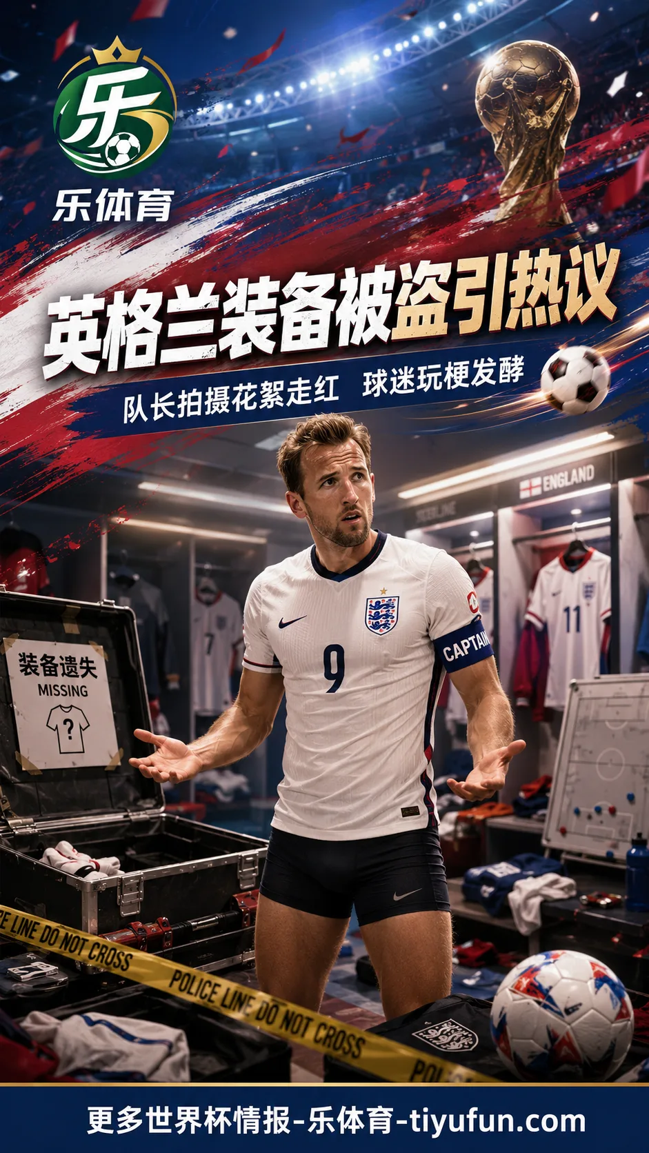 2026世界杯英格兰队装备被盗后续：凯恩内裤花絮走红，球迷调侃成热梗