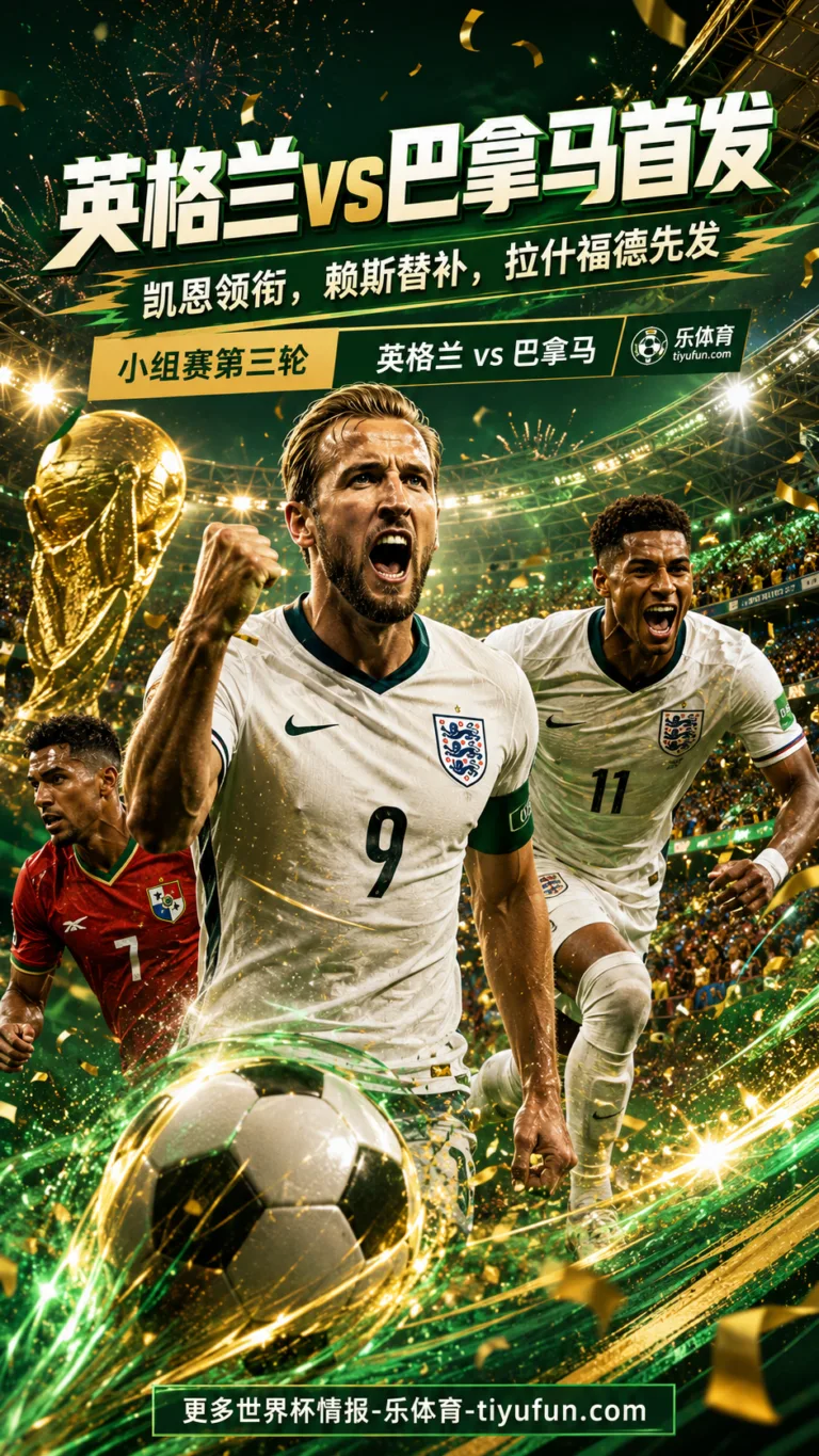 2026世界杯英格兰vs巴拿马首发：凯恩领衔，赖斯替补，拉什福德先发