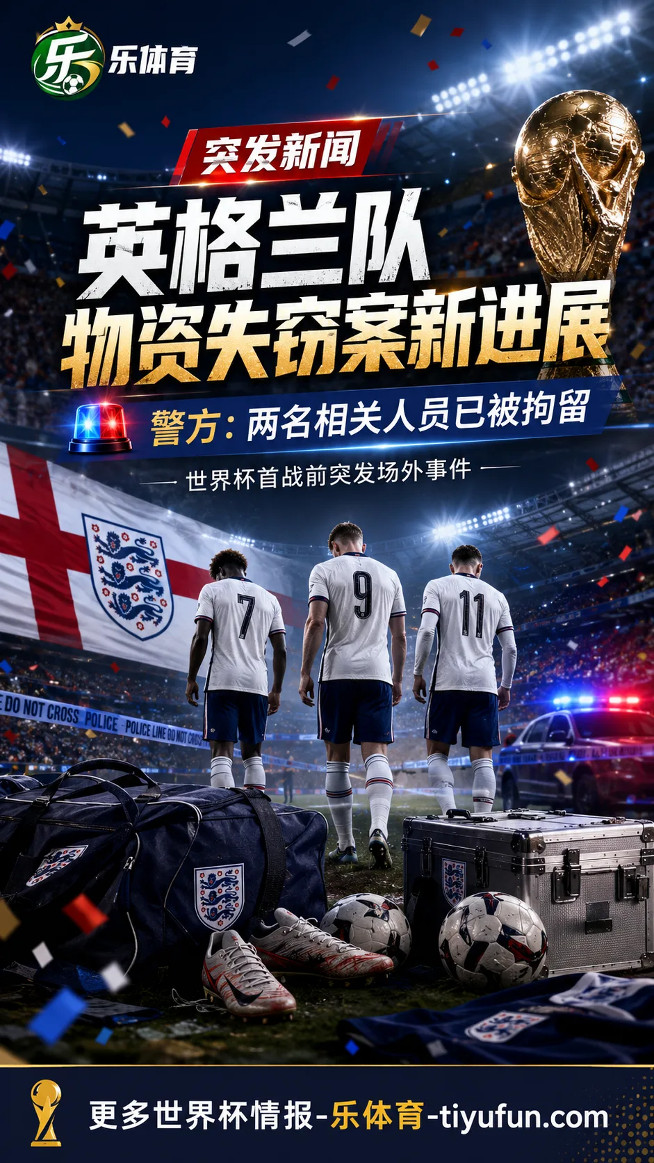 2026世界杯英格兰队物资失窃:警方称两名相关人员被拘留