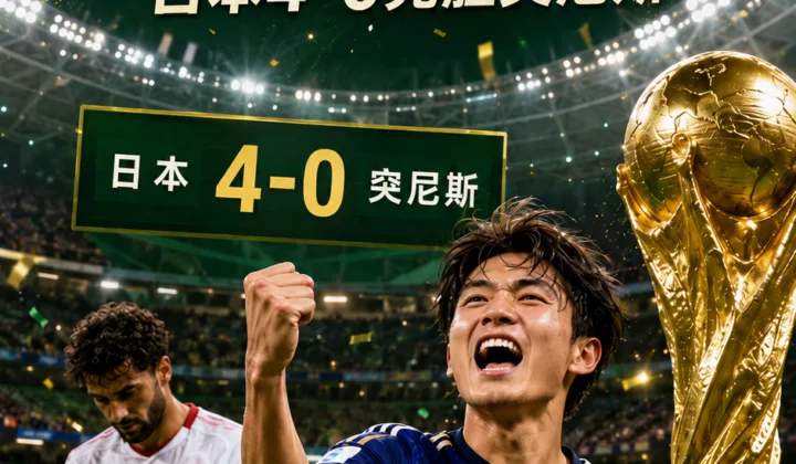 2026世界杯战报：上田绮世2球1助，日本队4-0完胜突尼斯