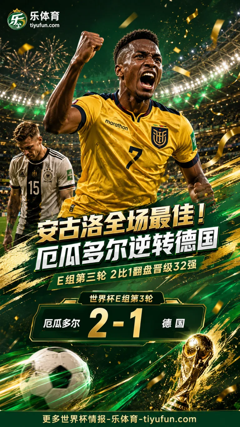 2026世界杯战报：厄瓜多尔2-1逆转德国，安古洛破门当选全场最佳