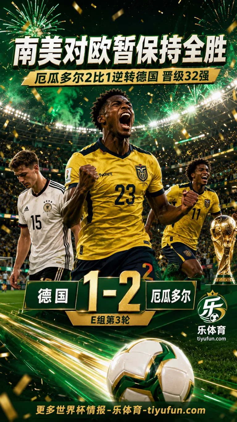 2026世界杯战报：厄瓜多尔2-1逆转德国，南美球队对欧洲队暂保持全胜