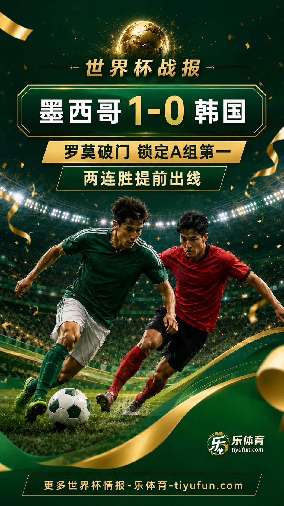 2026世界杯战报：罗莫制胜，墨西哥1-0韩国提前锁定A组第一