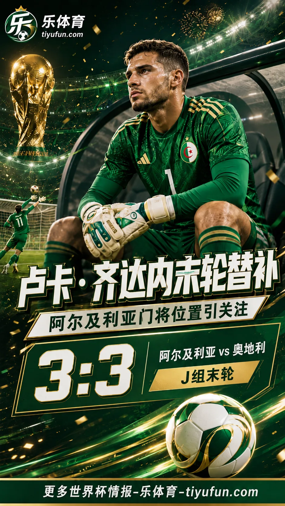 2026世界杯：卢卡·齐达内小组赛末轮替补，阿尔及利亚门将位置引关注