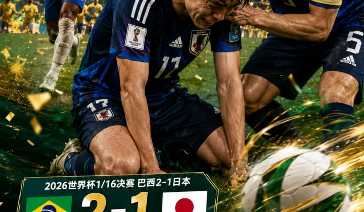 2026世界杯战报：日本1-2遭巴西绝杀，田中碧赛后痛哭长友佑都安慰