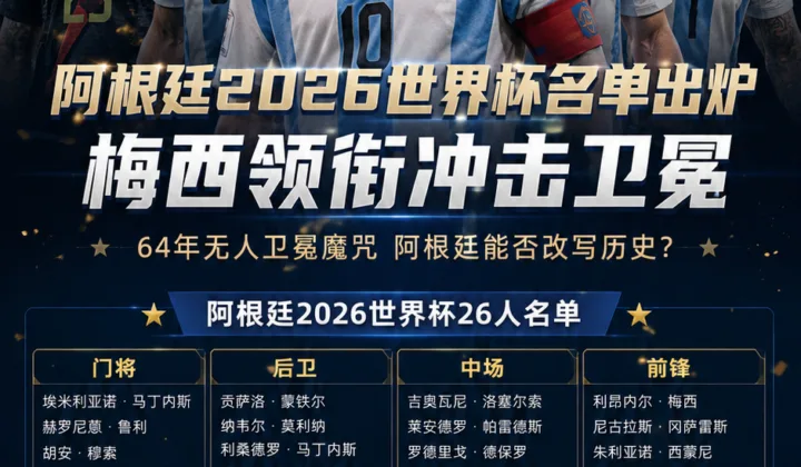 阿根廷2026世界杯名单出炉：梅西领衔卫冕班底，年龄与伤病成备战变量