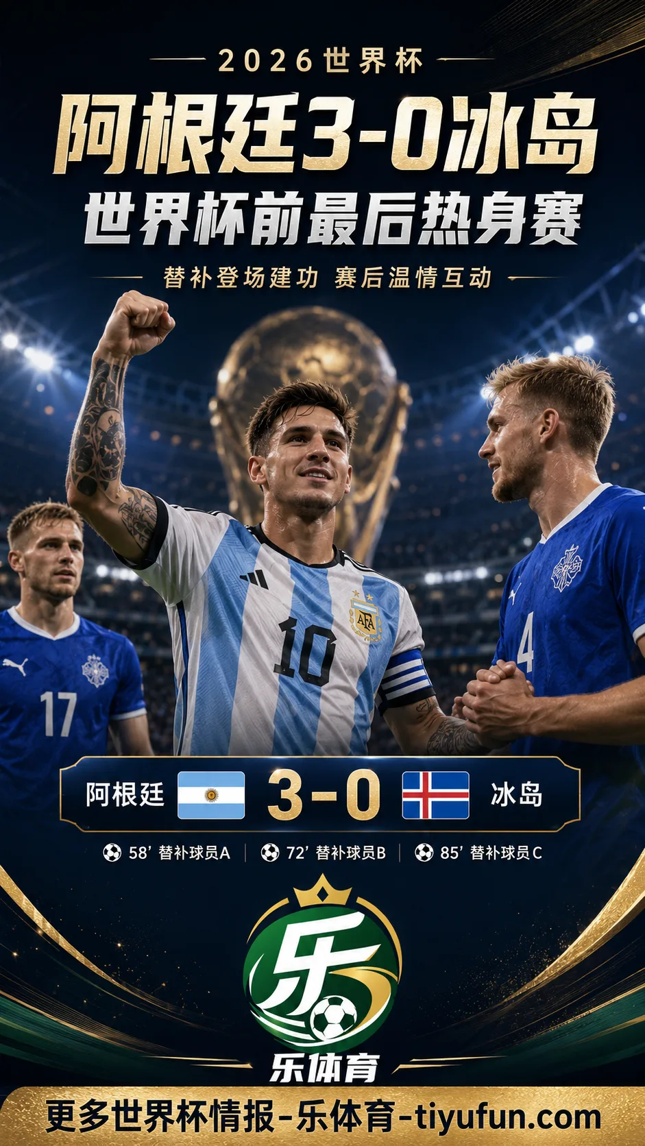 阿根廷3-0冰岛完成世界杯前热身,梅西替补登场点球破门