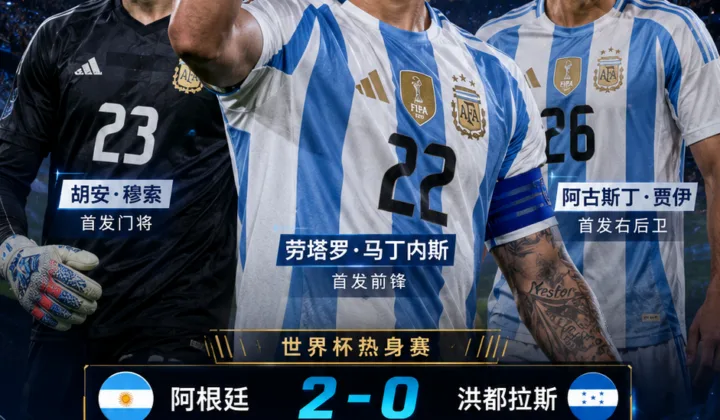 阿根廷热身赛2-0胜洪都拉斯：劳塔罗建功，穆索与贾伊首发接受考察