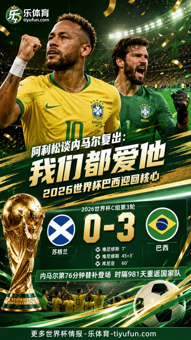 阿利松谈内马尔复出：我们都爱他，2026世界杯巴西迎回核心