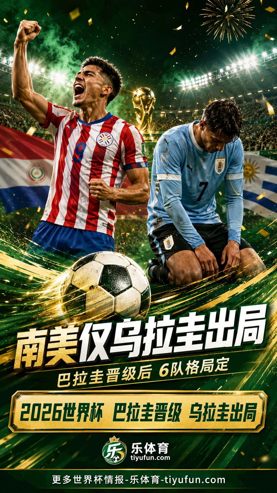 巴拉圭晋级后南美格局定了：2026世界杯仅乌拉圭小组出局