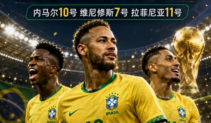 巴西队公布2026世界杯名单号码：内马尔10号，维尼修斯7号